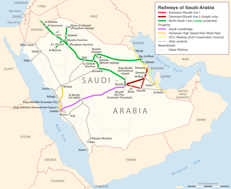 carte ferroviaire Arabie saoudite