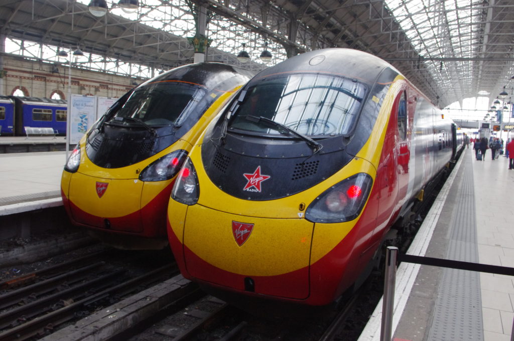 Pendolino Virgin à Manchester