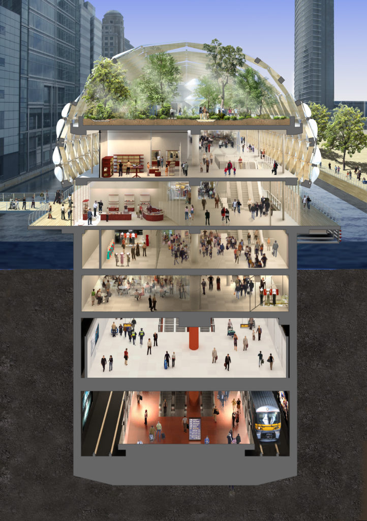 Canary Wharf Crossrail Station Cross section 
27 May 09