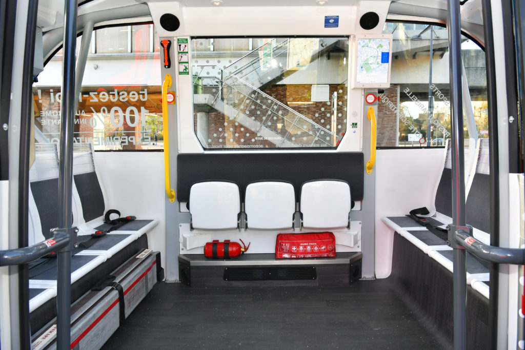 la navette automatique NAVYA en test sur le campus de Vill. d' Ascq