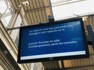 panneau greve douaniers eurostar