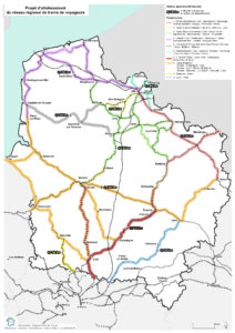 carte projet dallotissement du réseau régional de trains de voyageurs