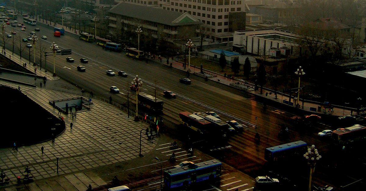 Beijing Chine Pekin pollution route voiture