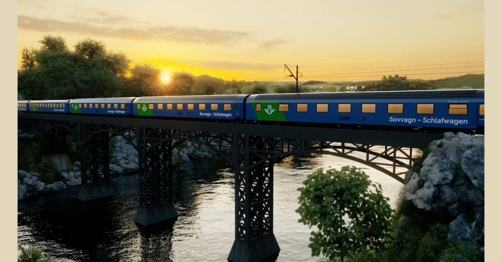 Image de synthèse train de nuit SJ Stockholm Hambourg
