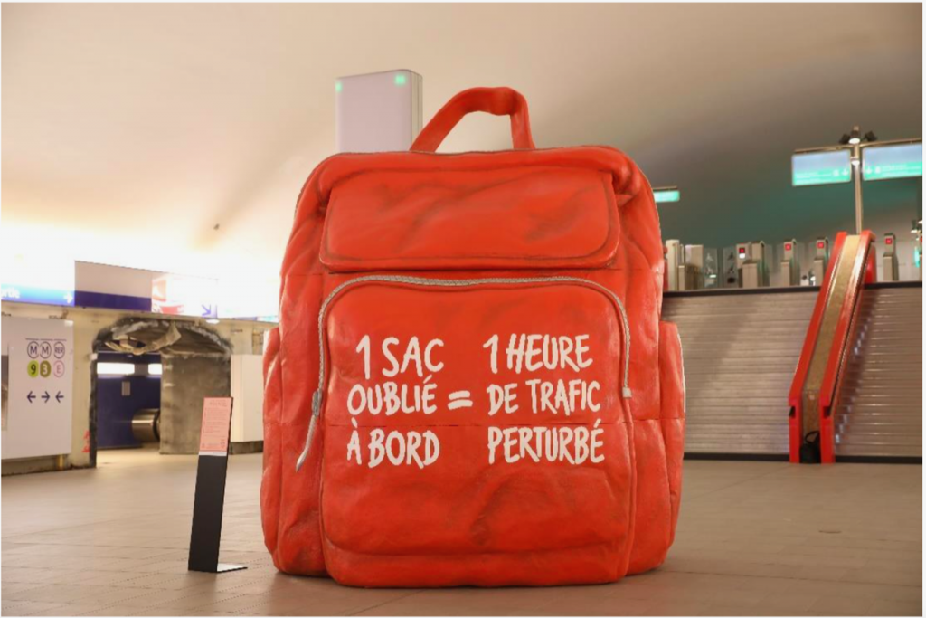 Nouvelle action de la RATP contre les bagages oubliés 3 Sac abandonné campagne de sensibilisation RATP en juin 2022