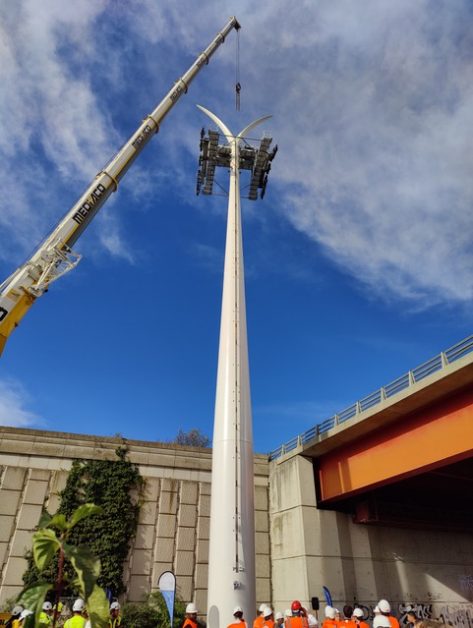Le premier pylone du Câble C1 en Ile-de-France