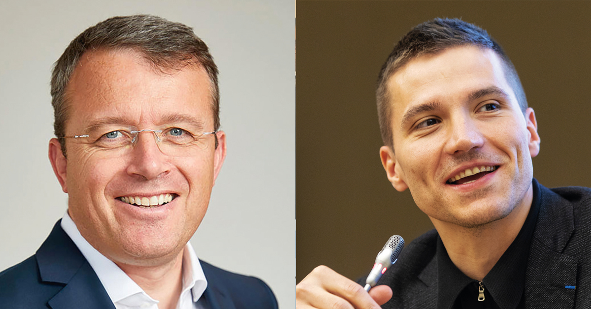 François Durovray, président de l’Essonne et ancien ministre des Transports, et David Valence, président du Conseil d’orientation des infrastructures,