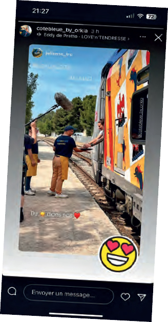 Publication sur Instagram de la cheffede bord Orkia, sur la ligne TER de la Côte Bleue, entre Marseille et Marignane.
