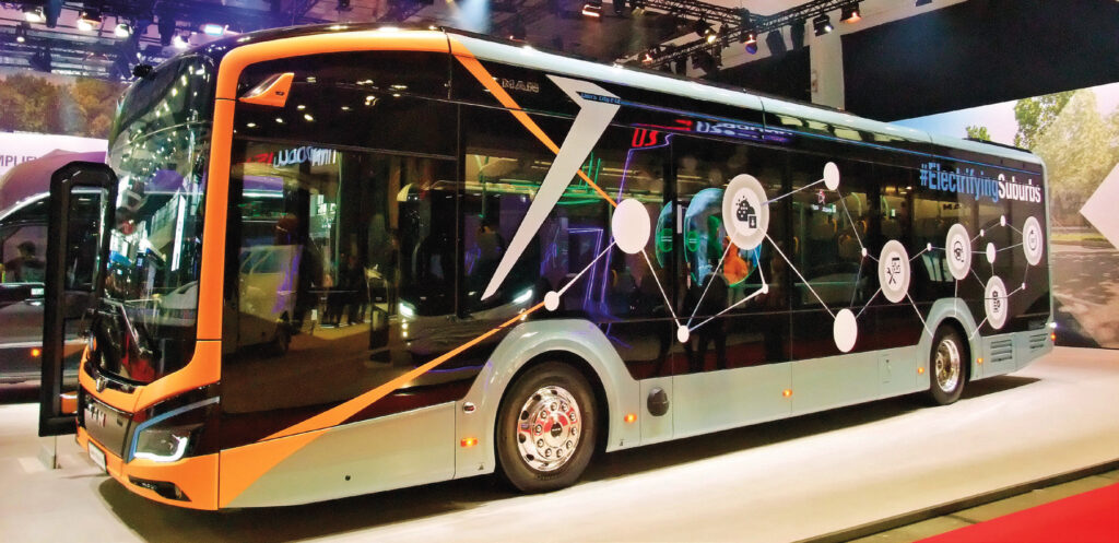 L’allemand MAN étend l’électromobilité à la classe 2, en dévoilant à Bruxelles, en première mondiale, le Lion’s City 12E LE. (22) © Philippe Hérissé