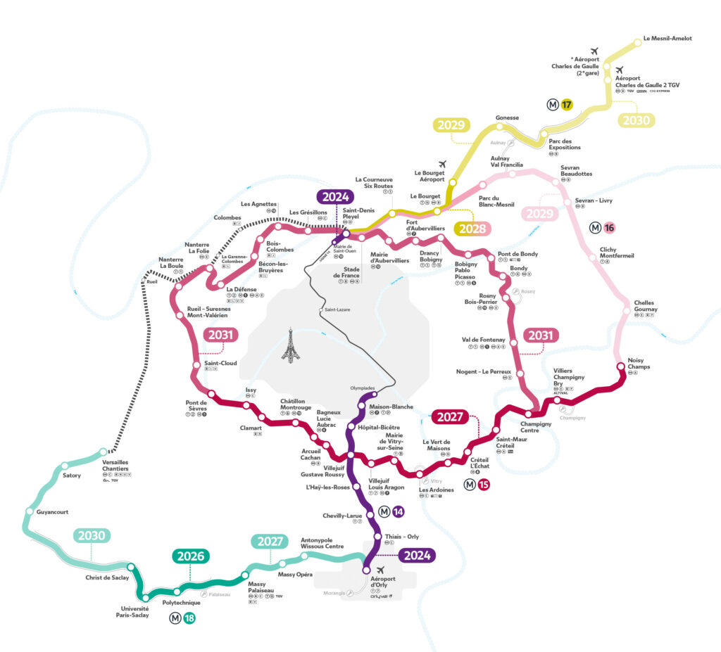 Grand Paris Express: jusqu'à deux ans de retard sur certains tronçons 1 carteGPE