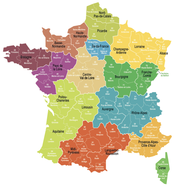 13 regions françaises